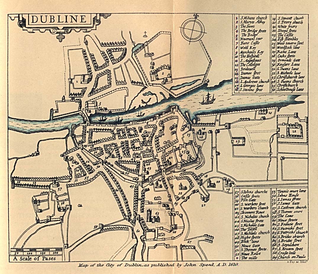 Mapa de Dublín 1610