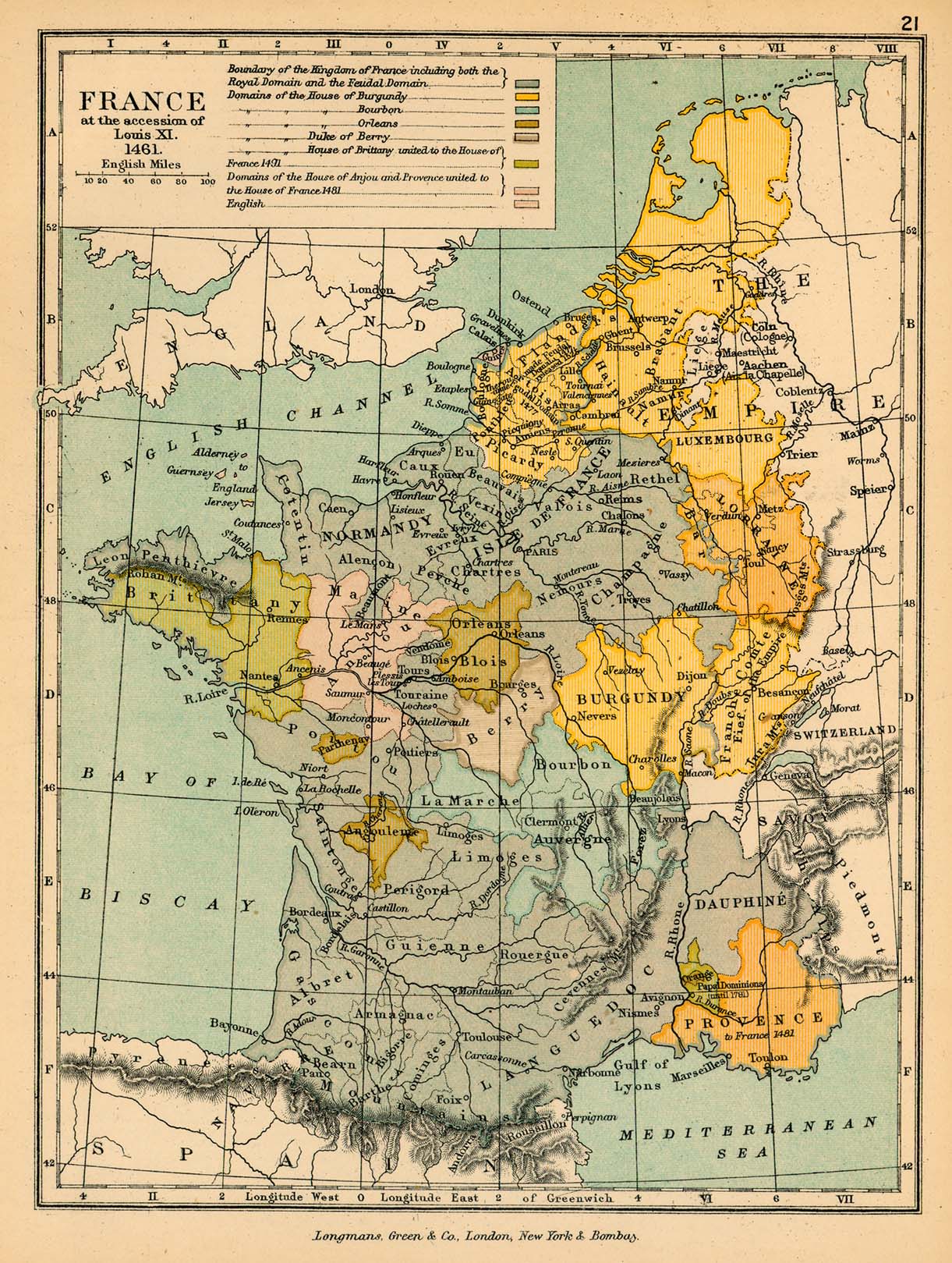 Mapa de Francia Bajo Luis XI