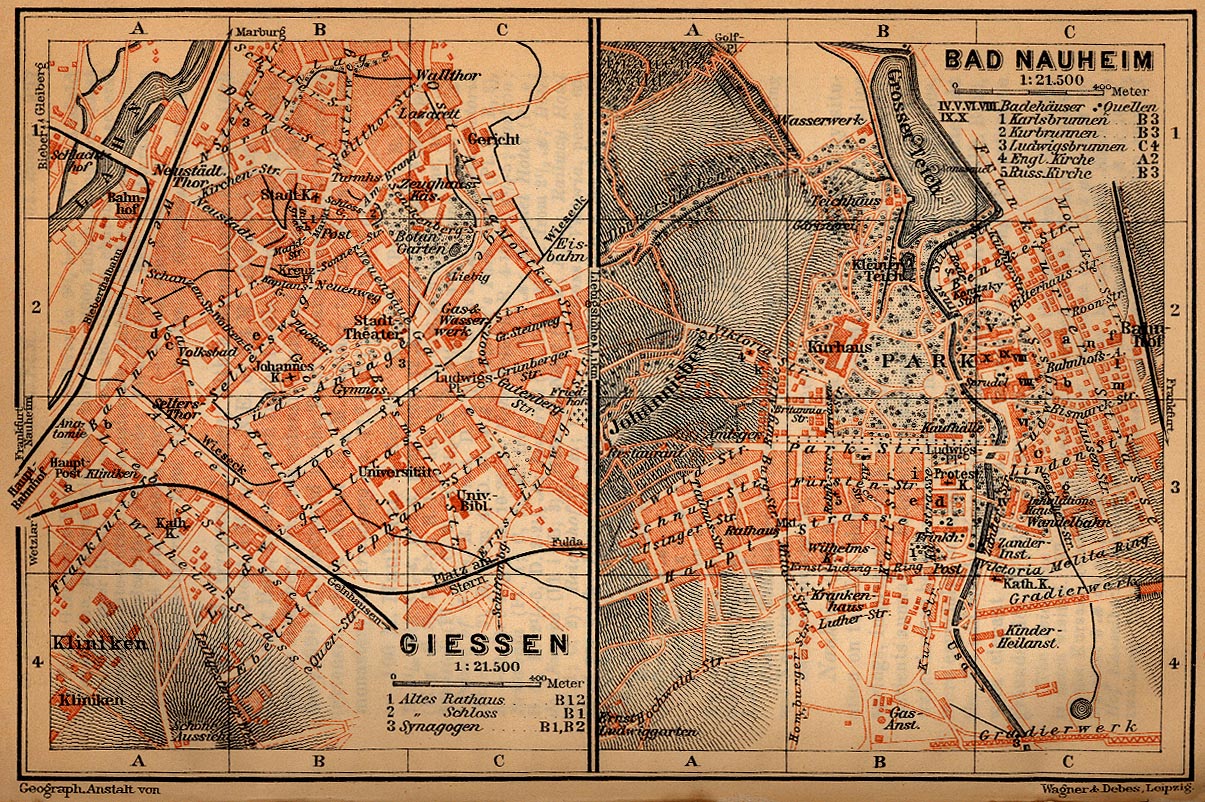 Mapa De Giessen Alemania 1910 Mapa Owje Com