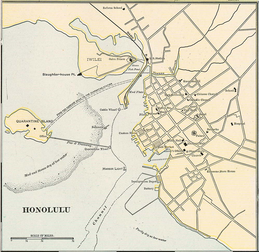 Mapa de Honolulu, Hawái, Estados Unidos 1901