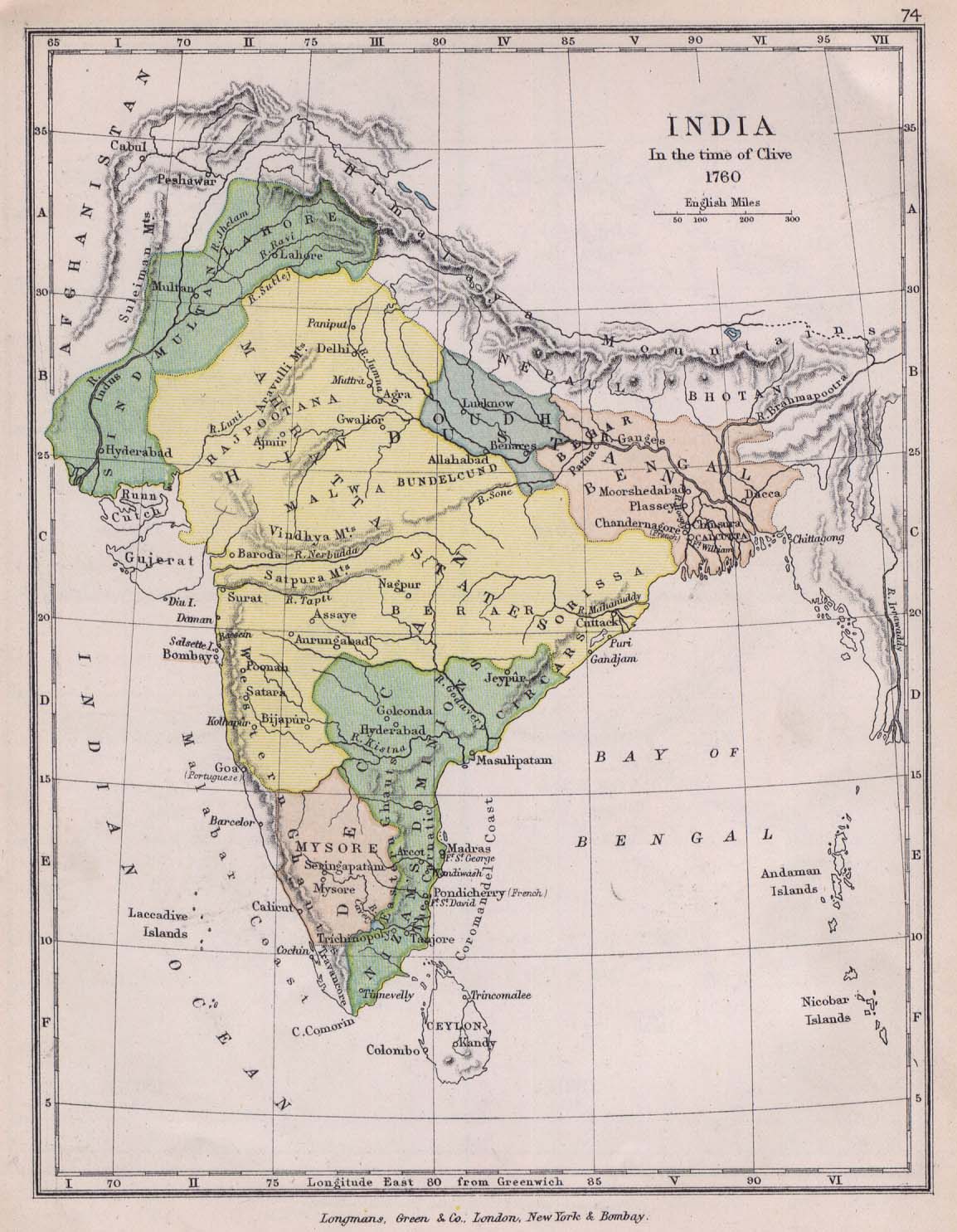 Mapa de India 1760