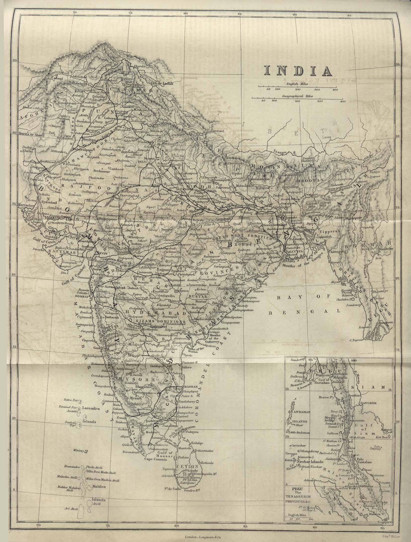 Mapa de India 1882