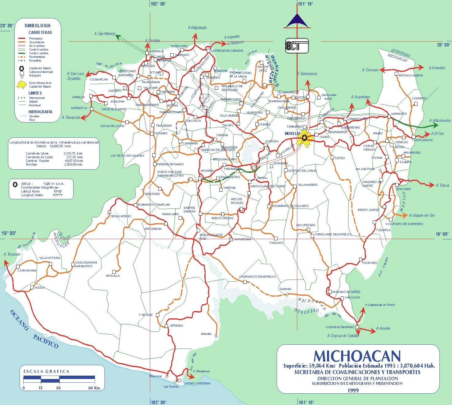 Map Of Of Michoacan State Mexico Mapa Owje Com