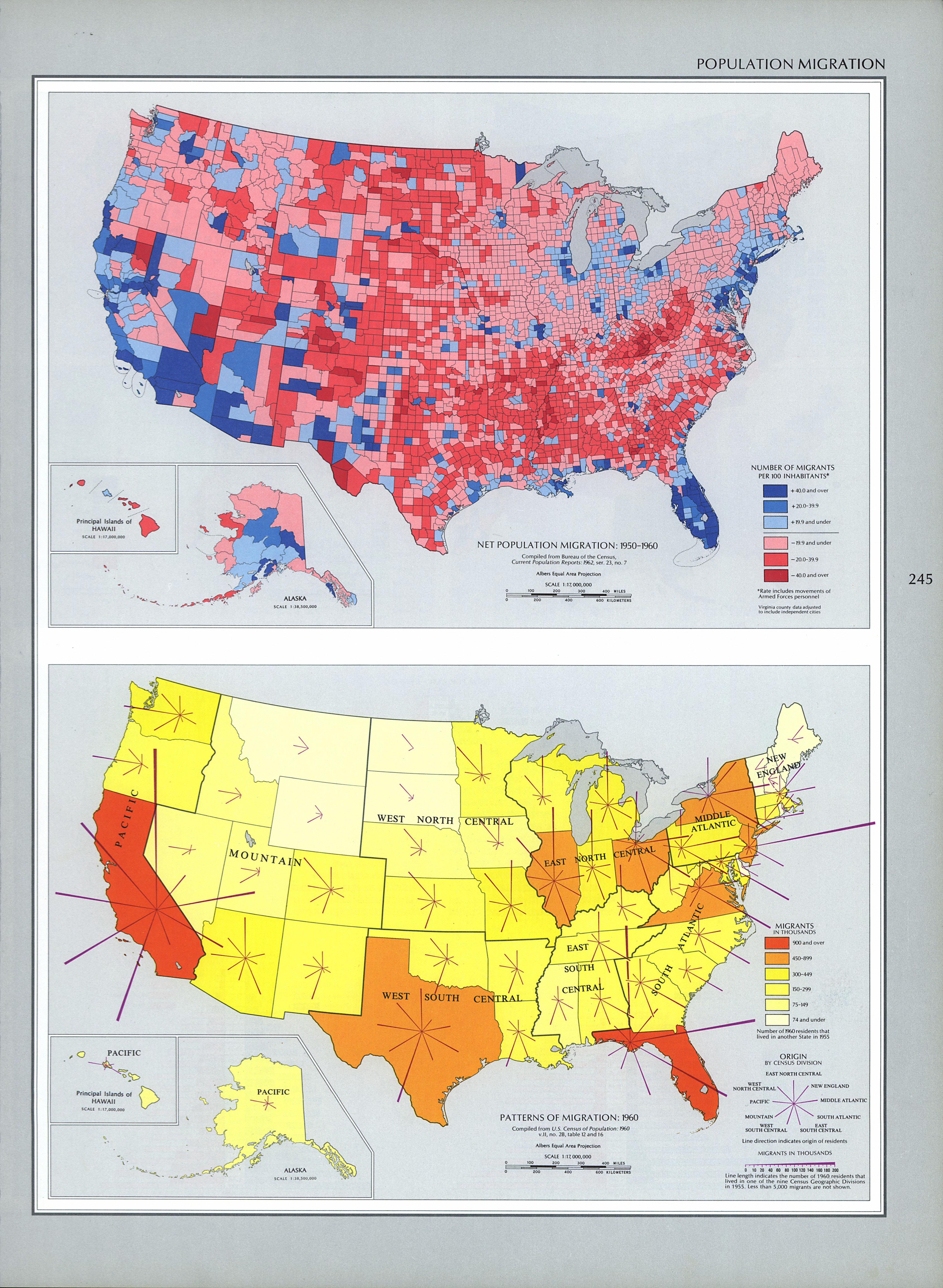 Mapa de Migración de la Población en Estados Unidos