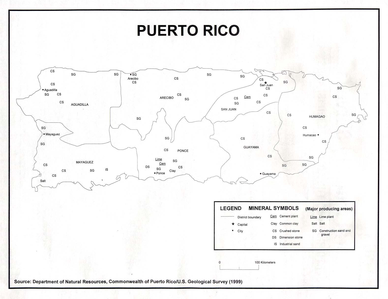 Mapa de Minerales de Puerto Rico