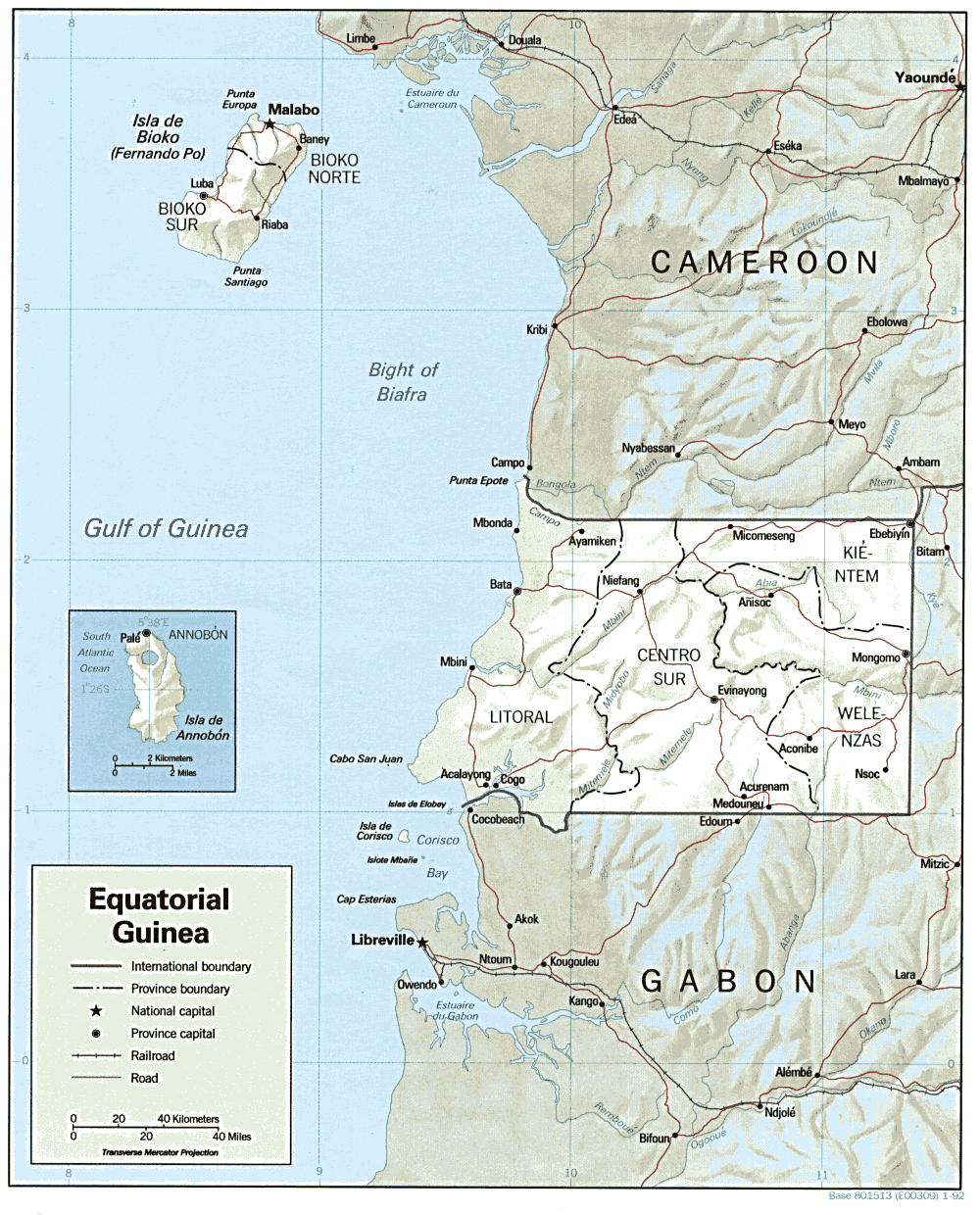 Mapa de Relieve Sombreado de Guinea Ecuatorial