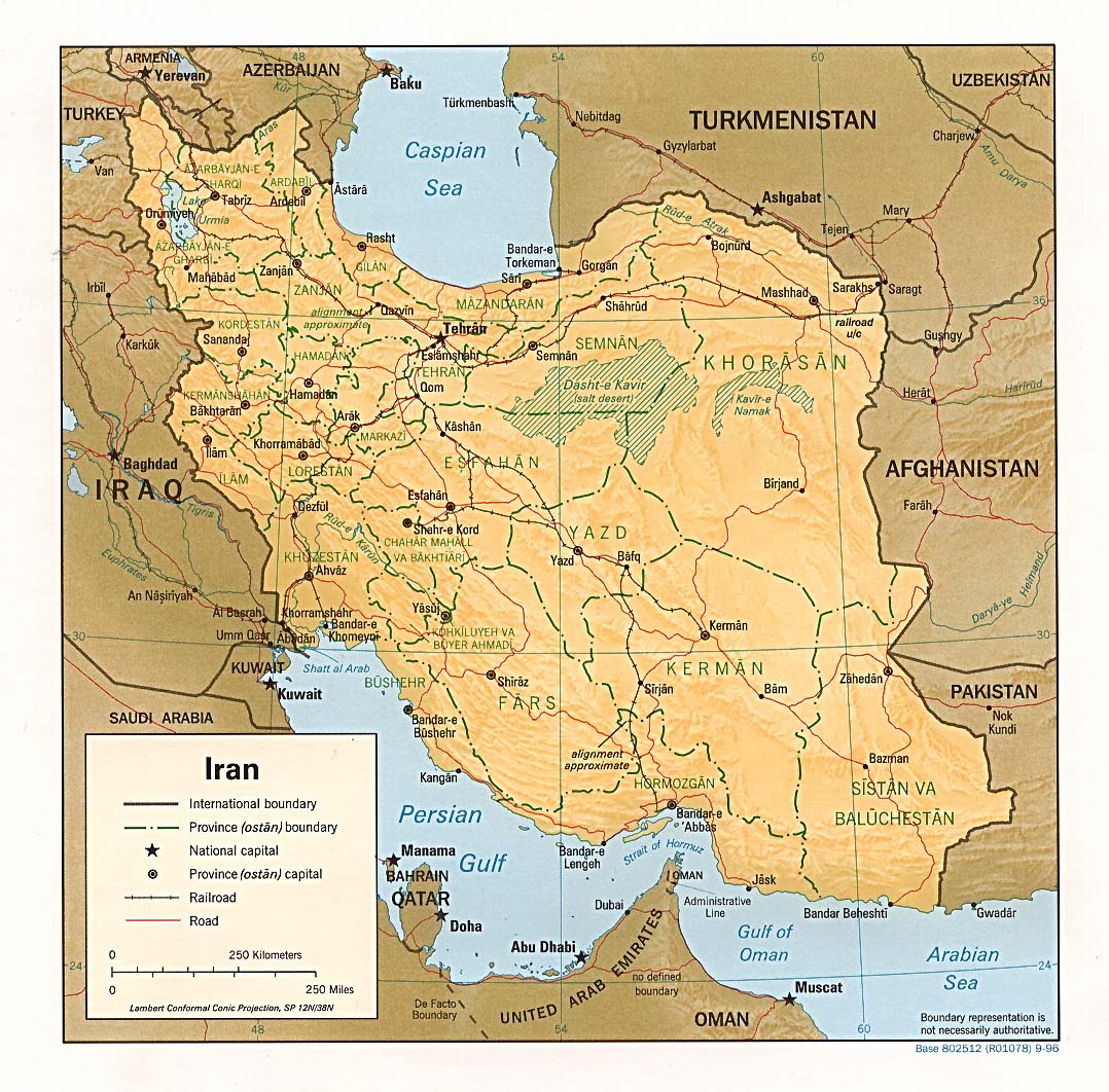 Mapa de Relieve Sombreado de Irán