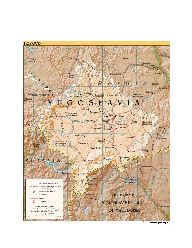 Mapa de Relieve Sombreado de Kosovo