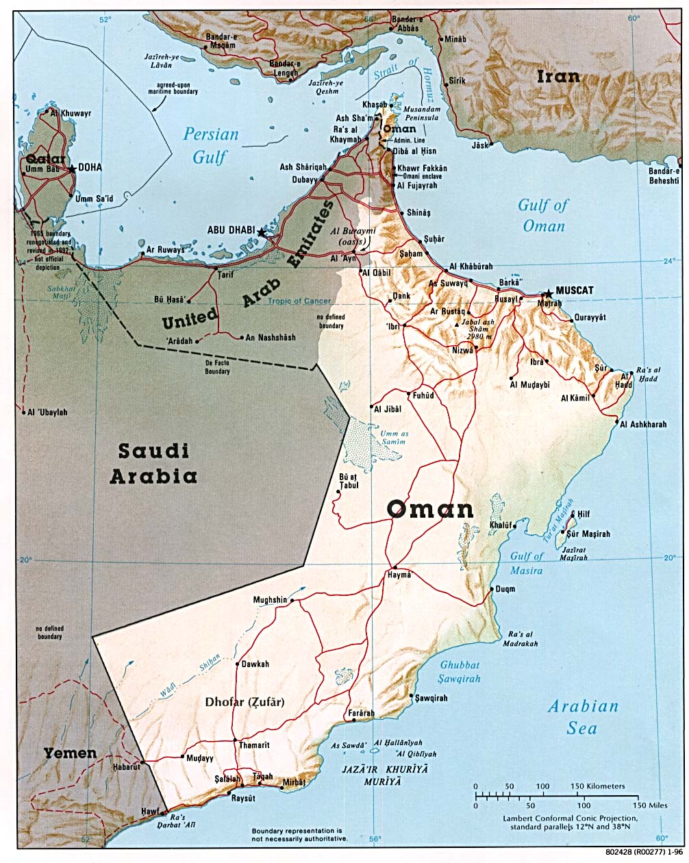 Mapa de Relieve Sombreado de Omán