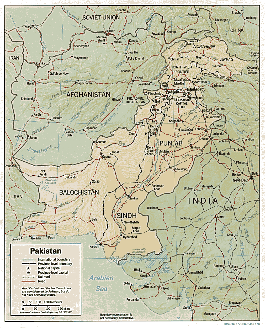 Mapa de Relieve Sombreado de Pakistán