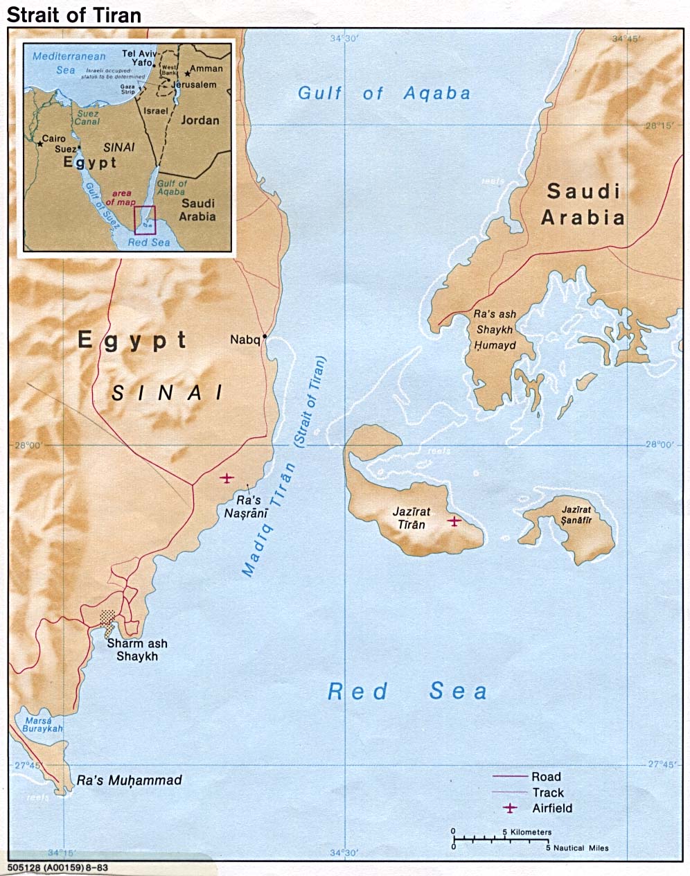 Mapa de Relieve Sombreado del Estrechos de Tirán