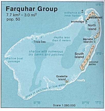 Mapa de Relieve Sombreado del Grupo de Farquhar, Seychelles