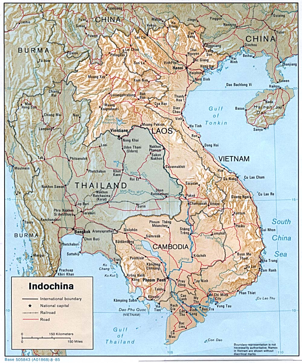 Mapa de Relieve de Indochina