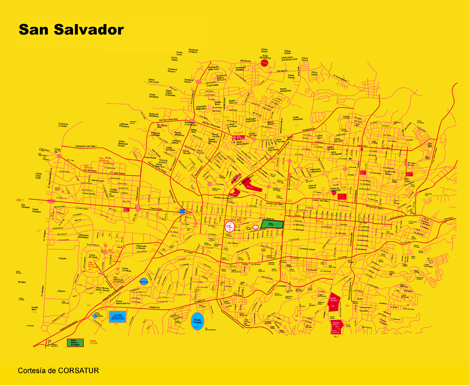 Mapa de San Salvador, El Salvador