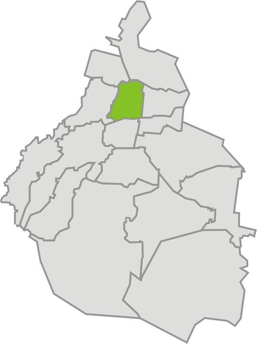Mapa de Ubicación de Cuauhtémoc, Mexico D.F.