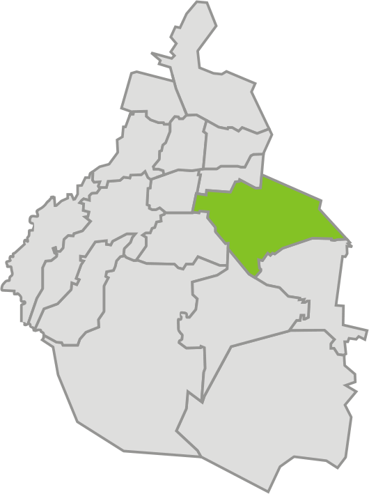 Mapa de Ubicación de Iztapalapa, Mexico D.F.