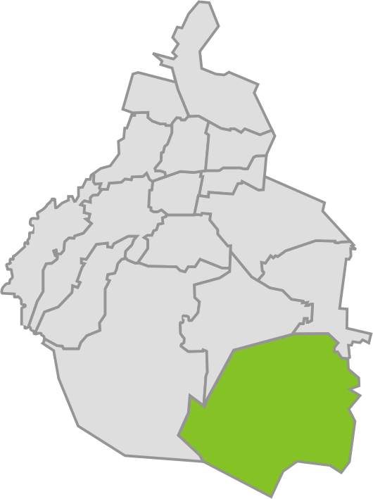Mapa de Ubicación de Milpa Alta, Mexico D.F.