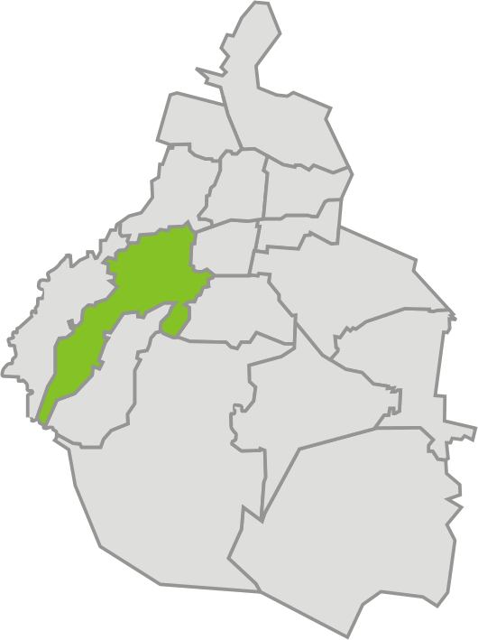 Mapa de Ubicación de Álvaro Obregón, Mexico D.F.