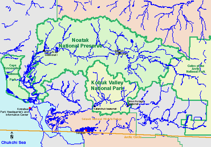 Mapa de Ubicación del Parque Nacional Valle Kobuk, Alaska, Estados Unidos
