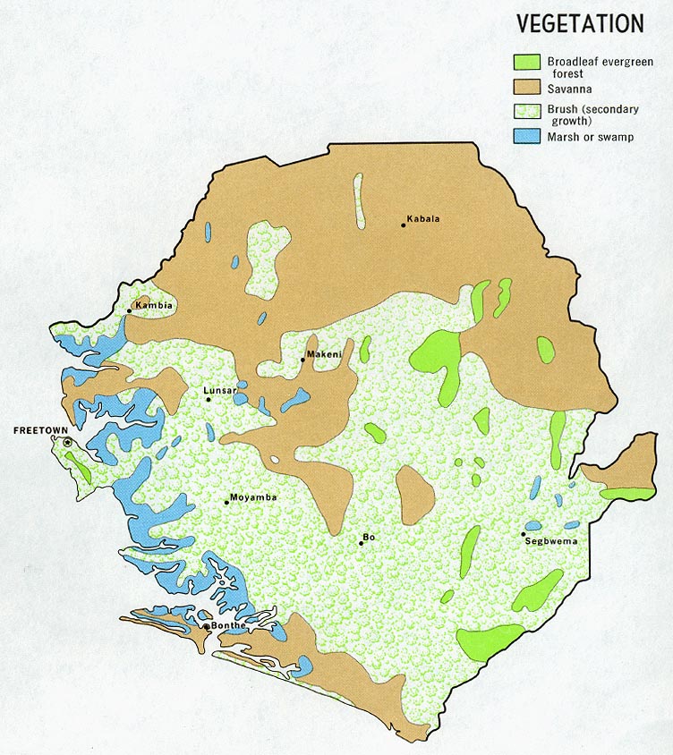 Mapa de Vegetación de Sierra Leona