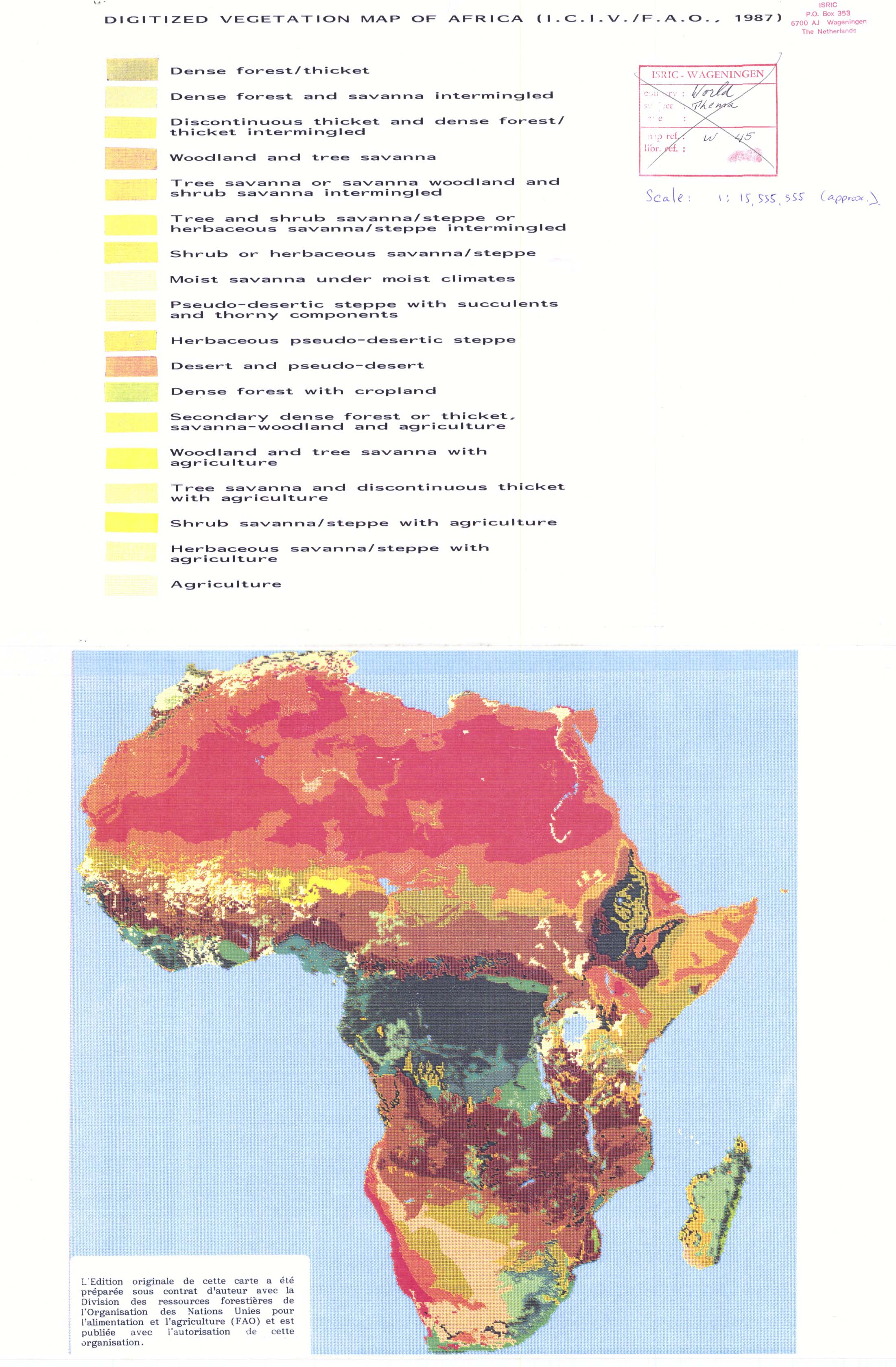 Mapa de Vegetación de África 1987