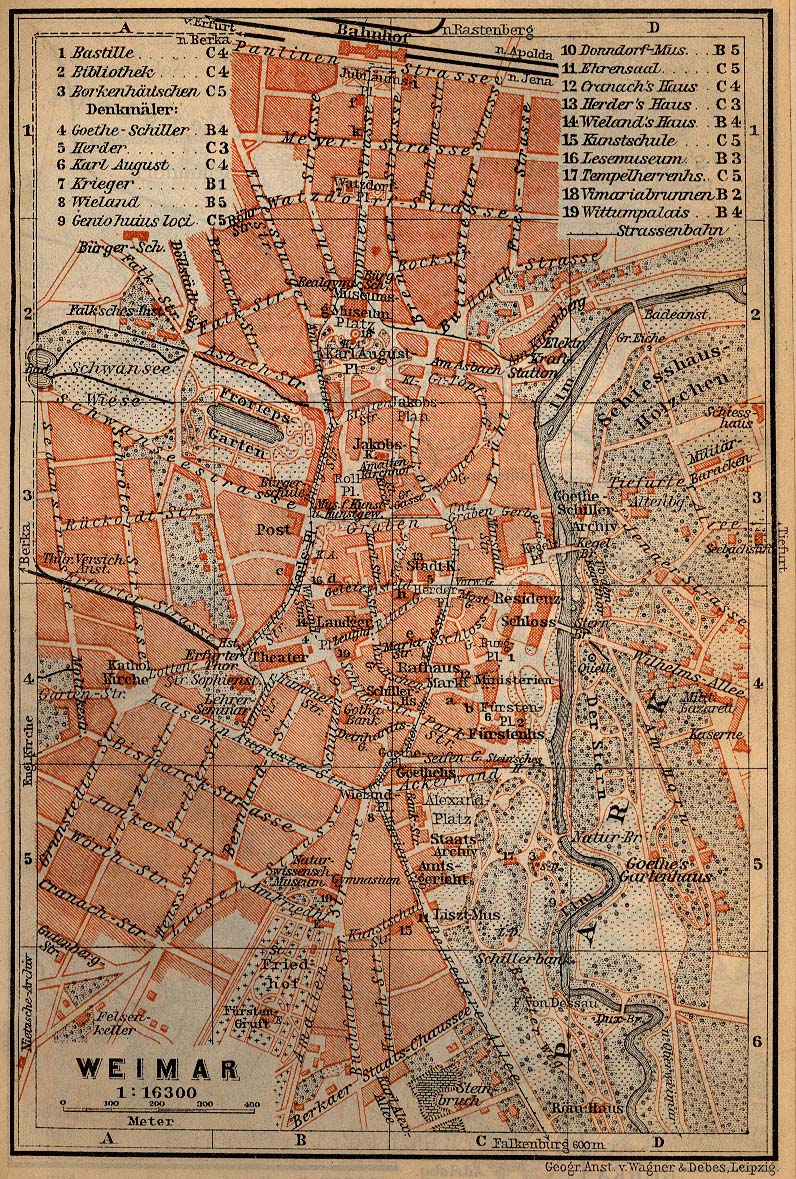 Mapa de Weimar, Alemania 1910