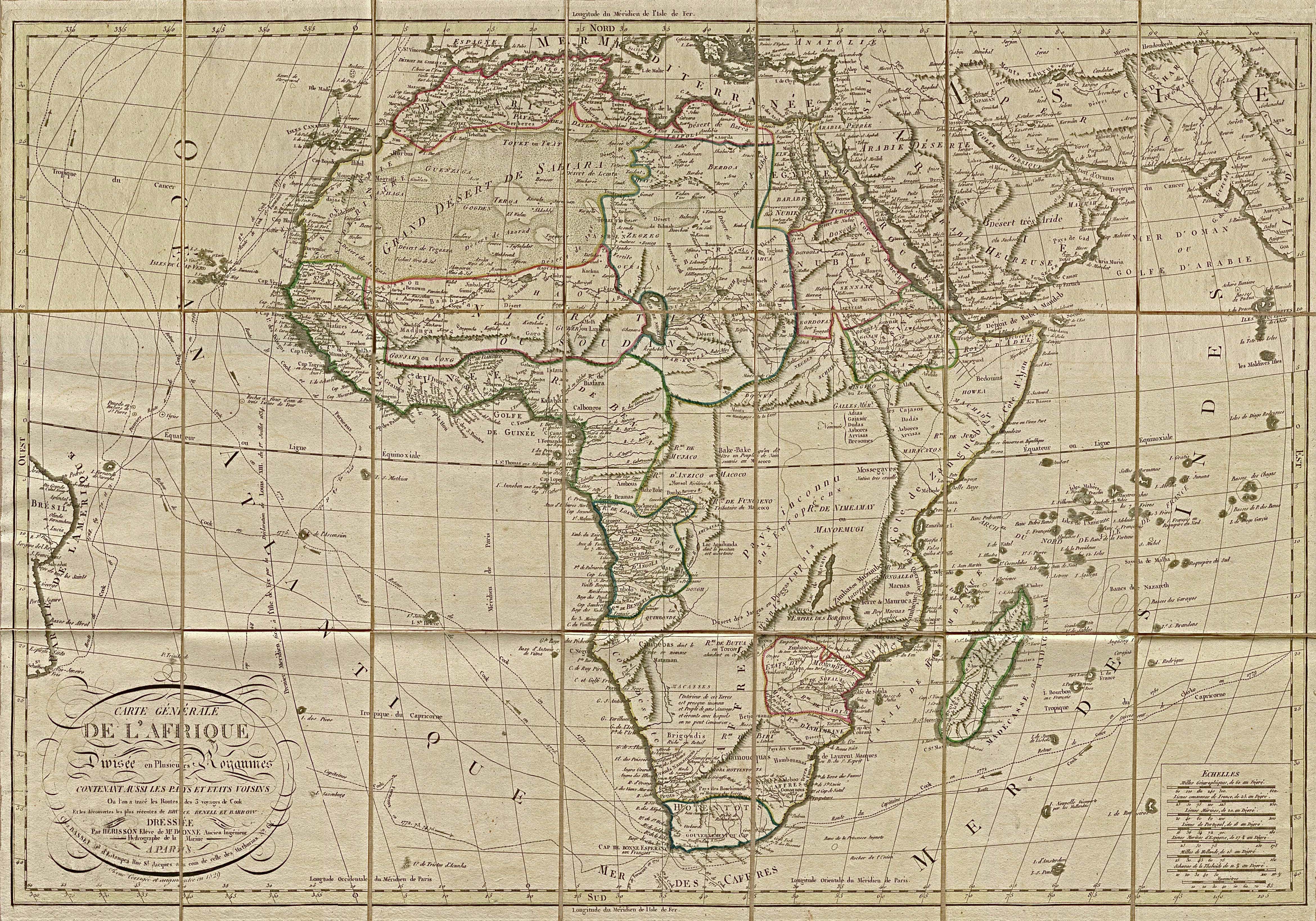 Mapa de África 1829