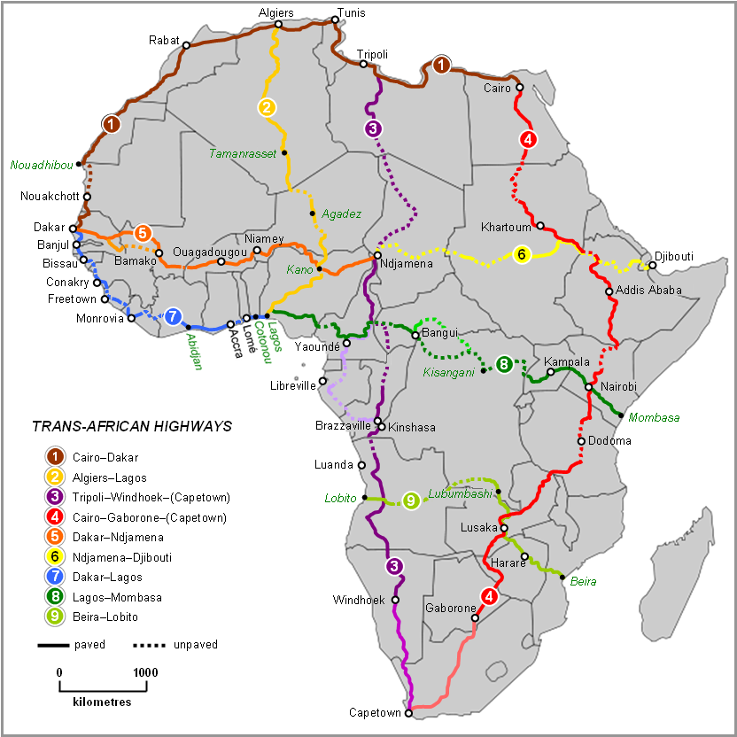 Mapa de carreteras de África