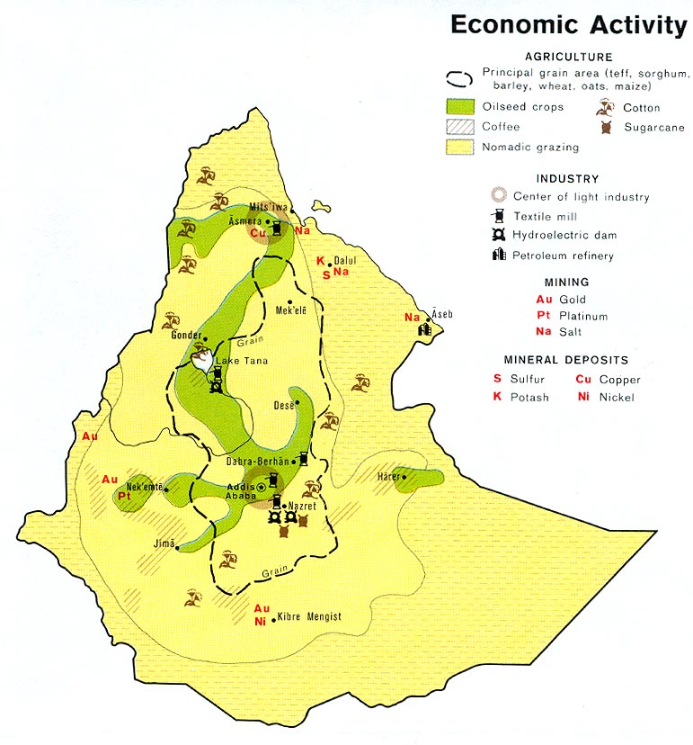 Mapa de la Actividad Económica de Etiopía