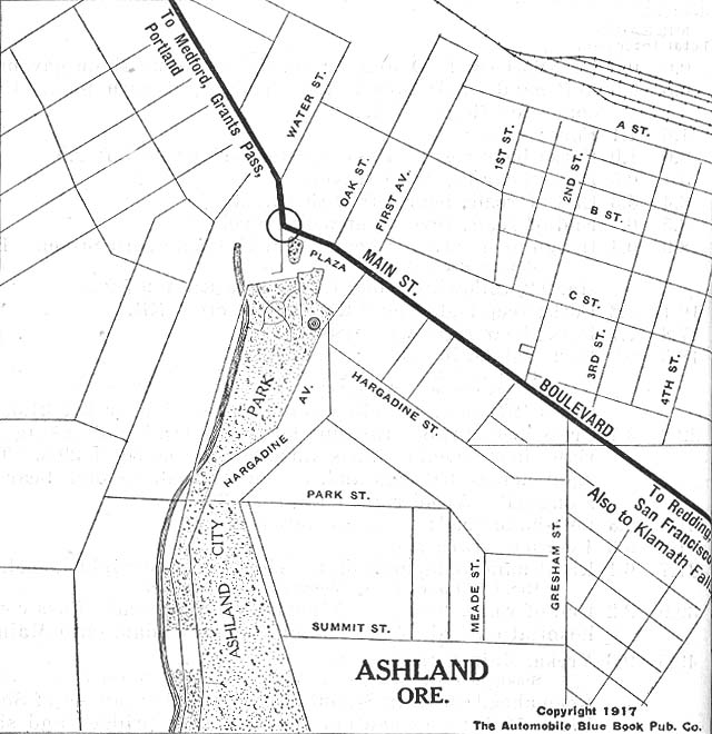 Mapa de la Ciudad de Ashly, Oregón, Estados Unidos 1917
