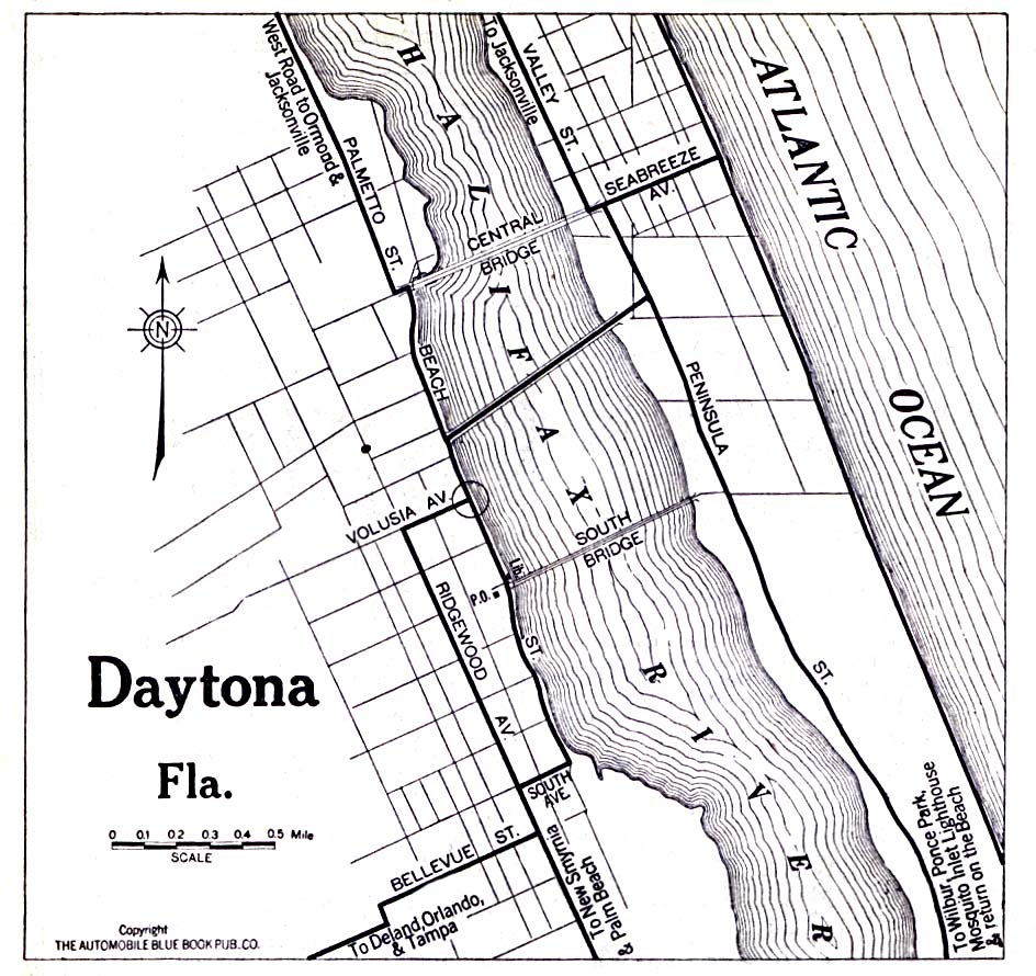 Mapa de la Ciudad de Daytona, Florida, Estados Unidos 1919