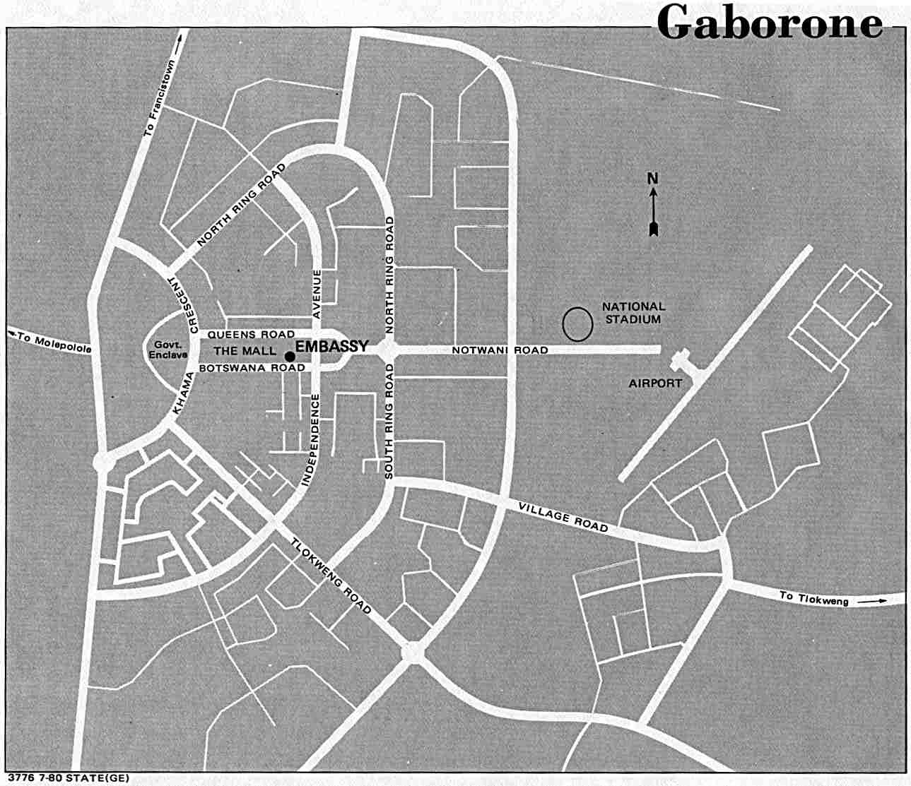 Mapa de la Ciudad de Gaborone, Botsuana