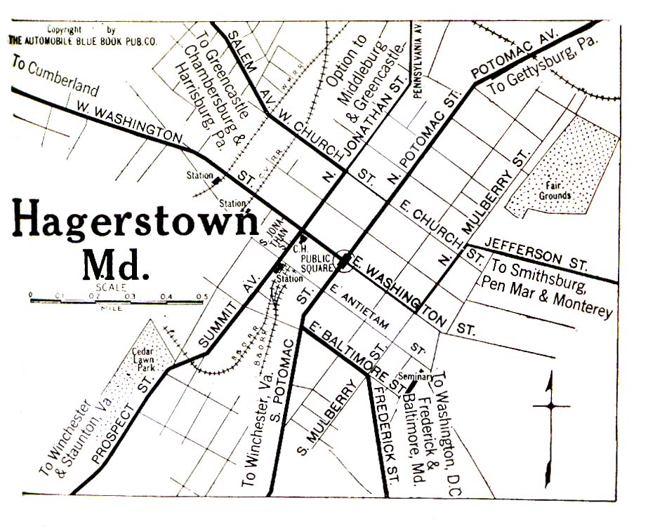 Hagerstown Md On Map Maps Of Hagerstown City Map, Maryland, United States 1920 - Mapa.owje.com