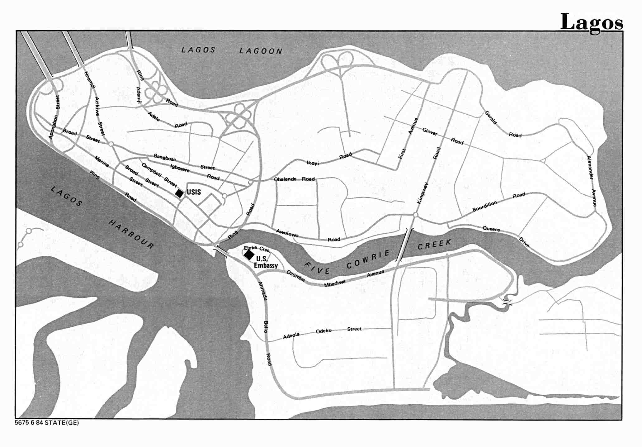 Mapa de la Ciudad de Lagos, Nigeria