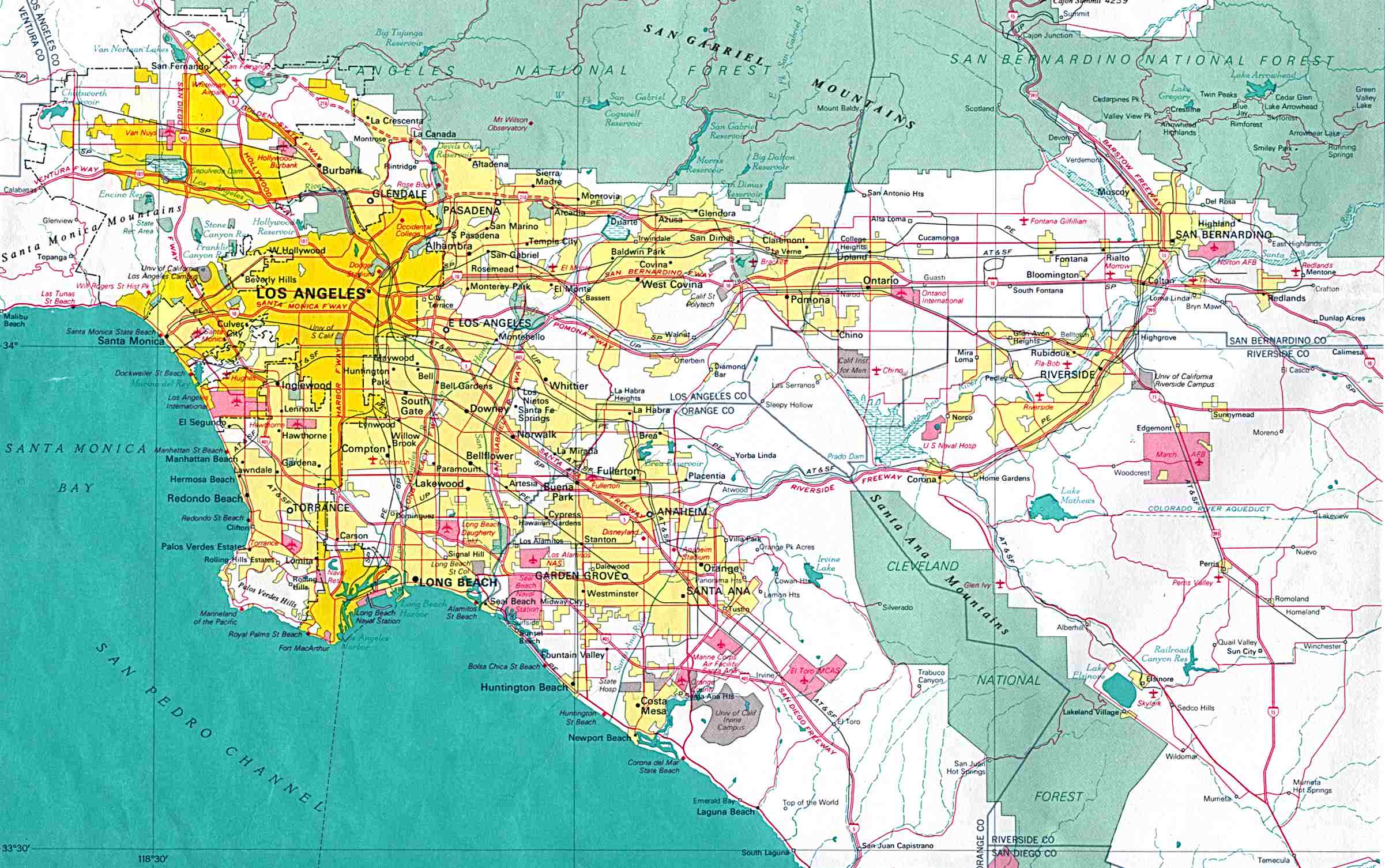 Asimilación Fabricante Parlamento Mapa de la Ciudad de Los Angeles, California, Estados Unidos - mapa.owje.com