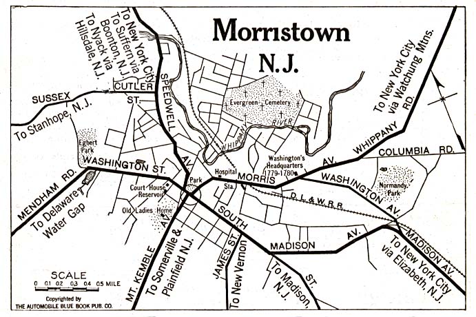 Mapa de la Ciudad de Morristown, Nueva Jersey, Estados Unidos 1920