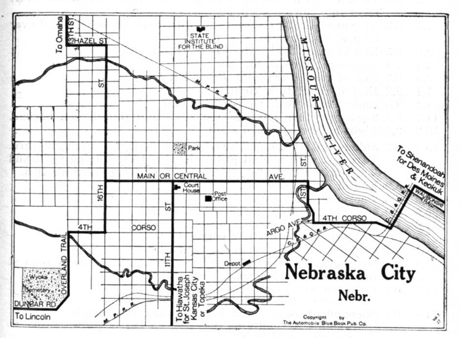 Mapa de la Ciudad de Nebraska, Nebraska, Estados Unidos 1920