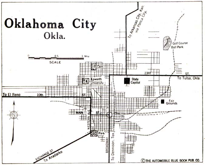 Mapa de la Ciudad de Oklahoma City, Oklahoma, Estados Unidos 1920
