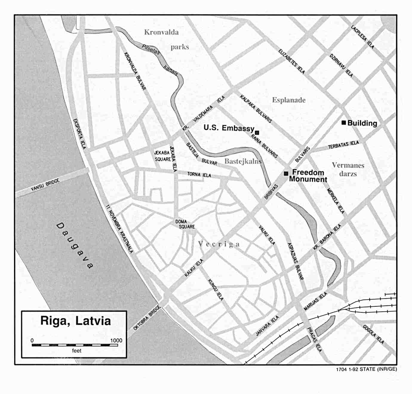 Mapa de la Ciudad de Riga, Letonia