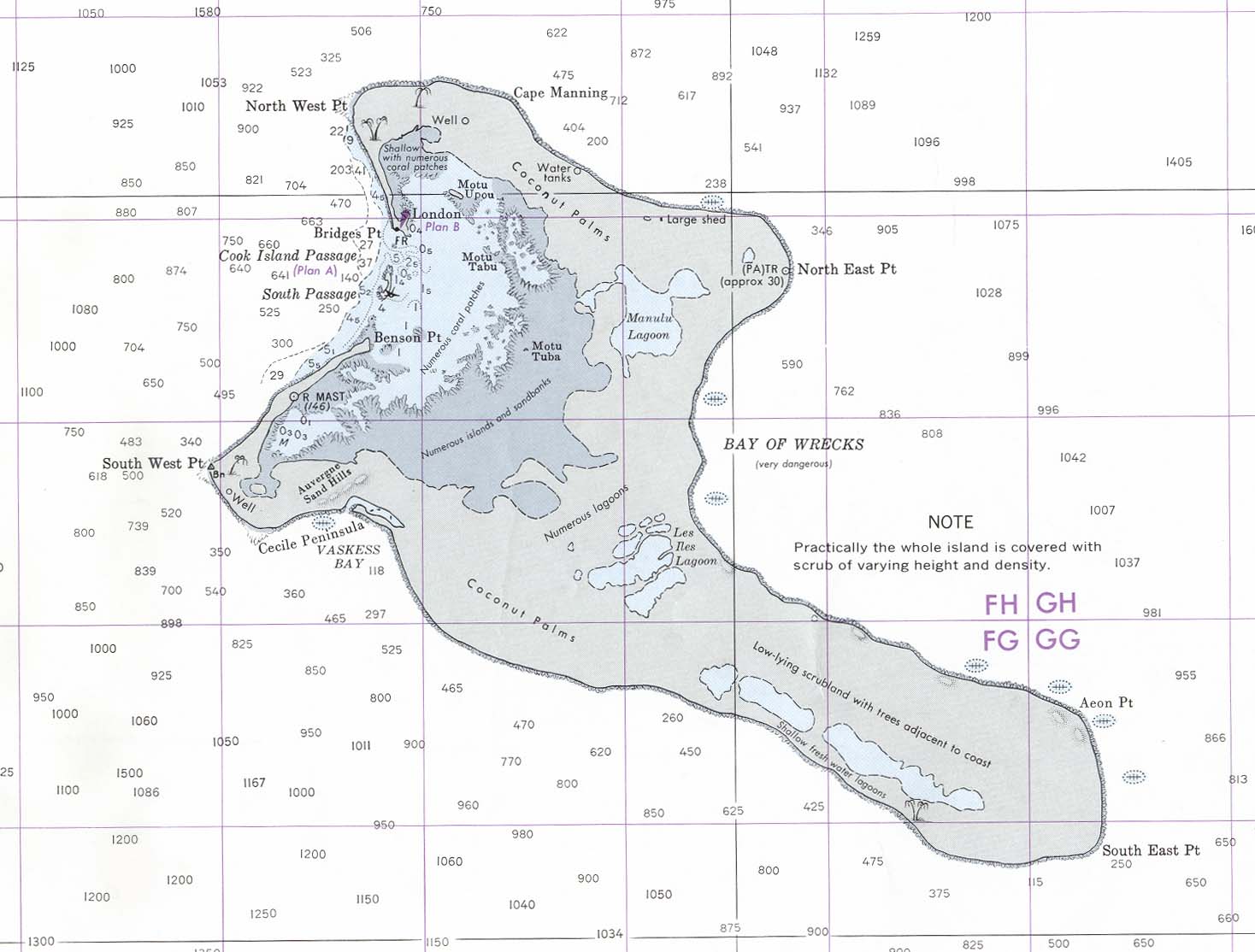 Mapa de la Isla Kiritimati