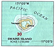 Mapa de la Isla Swains, Samoa Americana