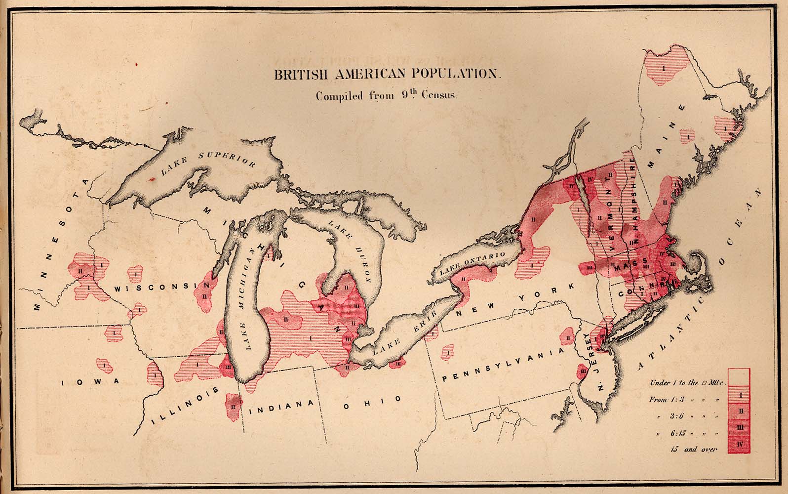 Mapa de la Población de Origen Británica en Estados Unidos 1872