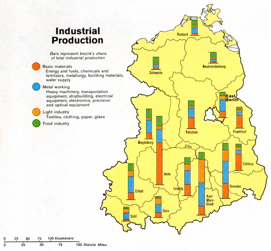 Mapa de la Producción Industrial de la Ex Alemania del Este 1981