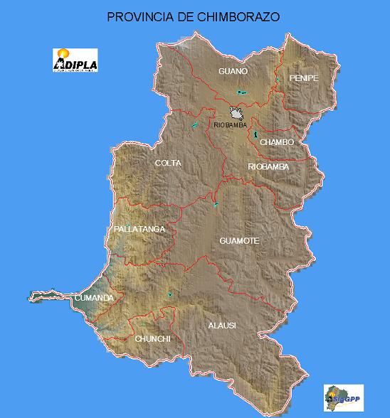 Mapa de la Provincia de Chimborazo, Ecuador