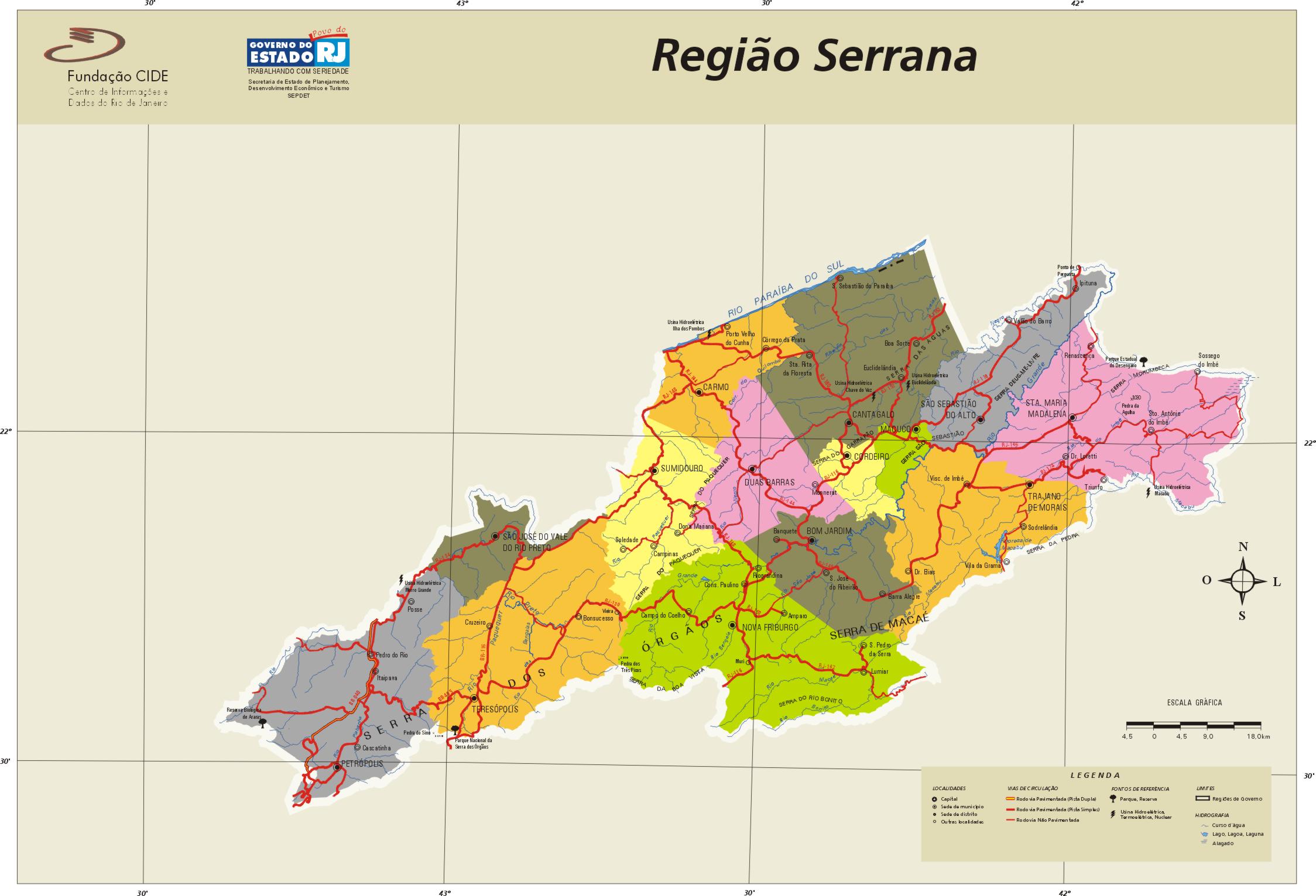 Mapa De La Region Serrana Edo Rio De Janeiro Brasil Mapa Owje Com