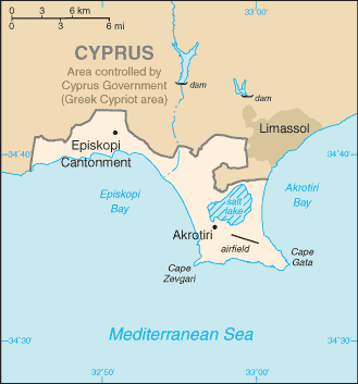 Mapa de la Región de la Base Acrotiri