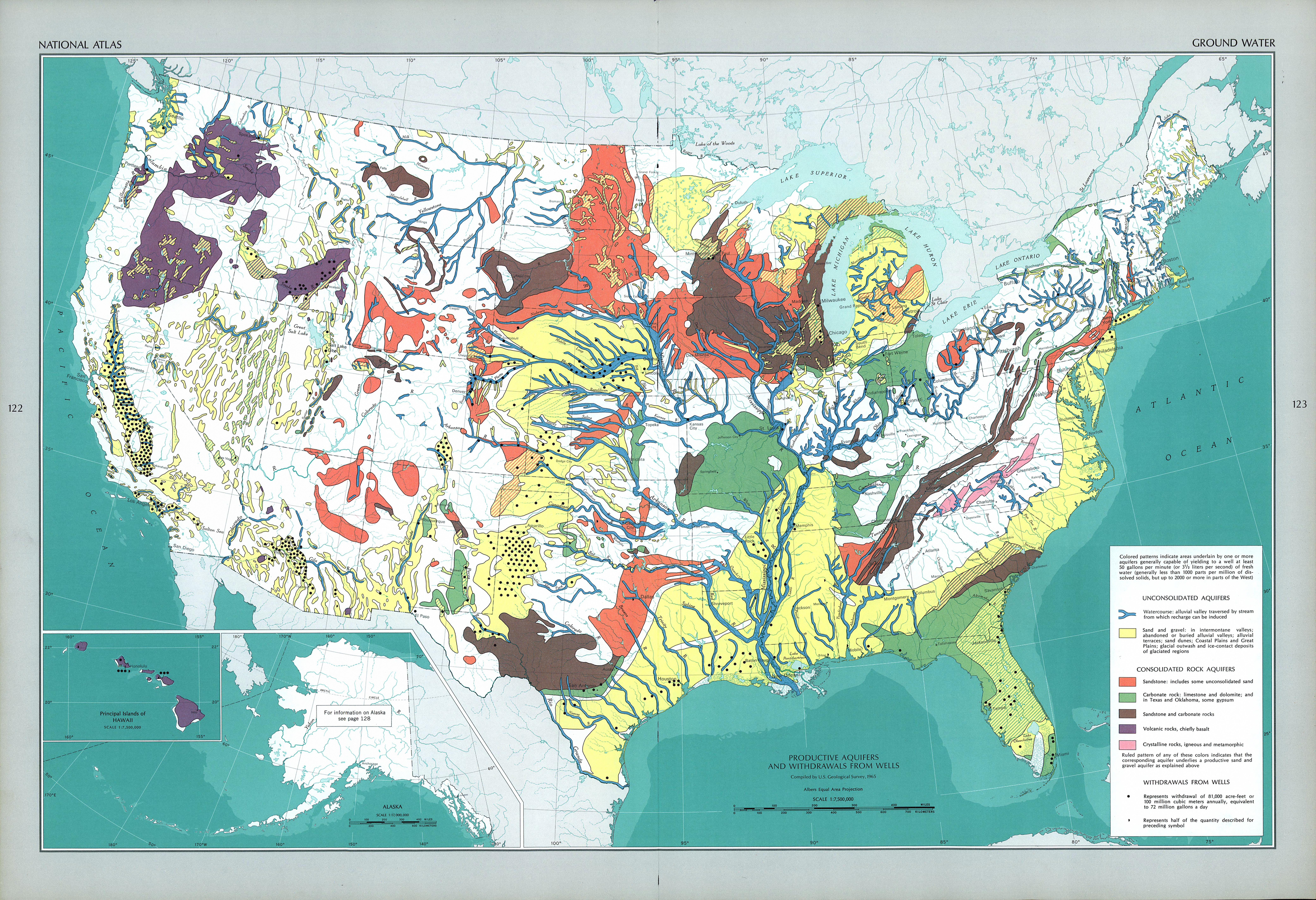 Mapa de las Aguas Subterráneas en Estados Unidos