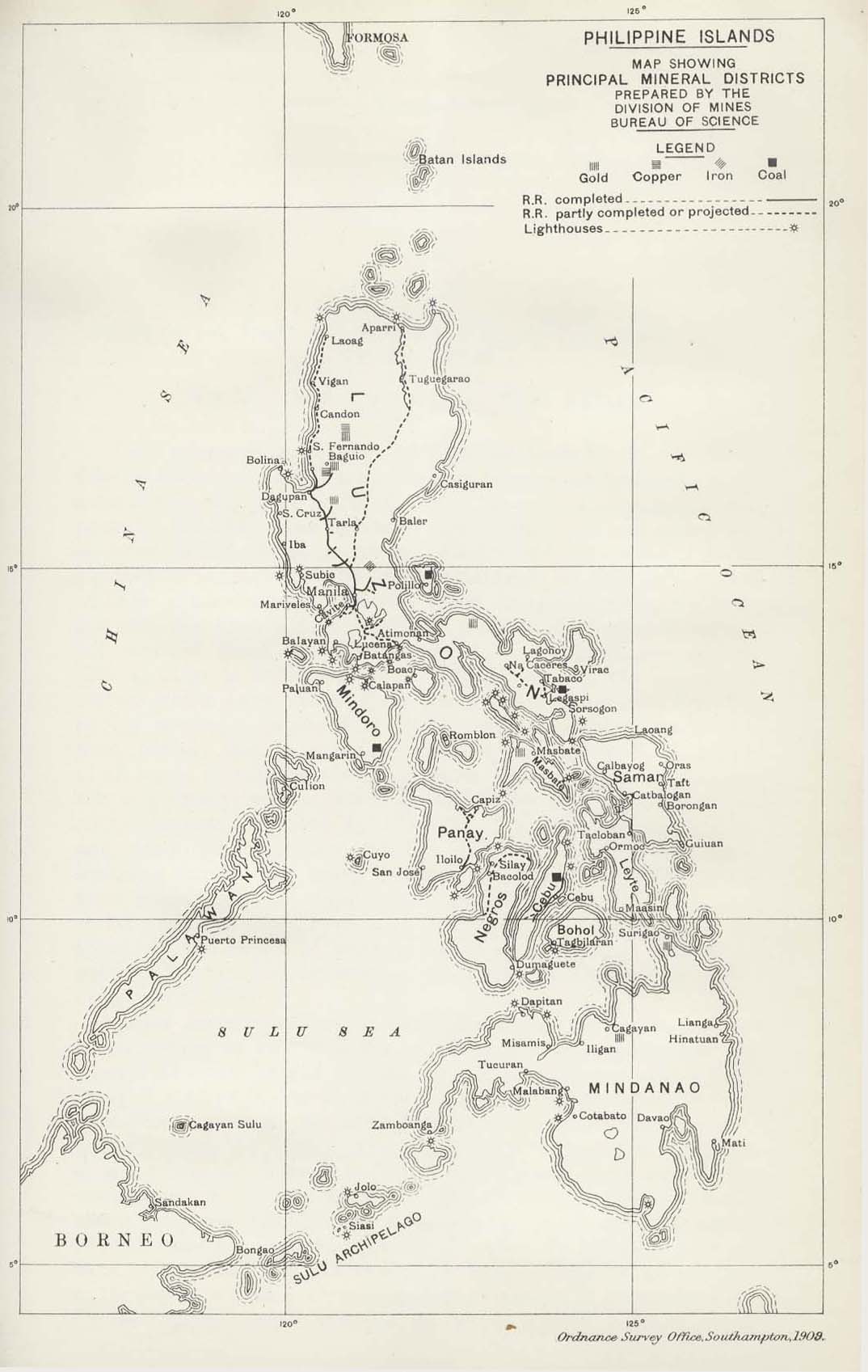Mapa de las Filipinas 1909
