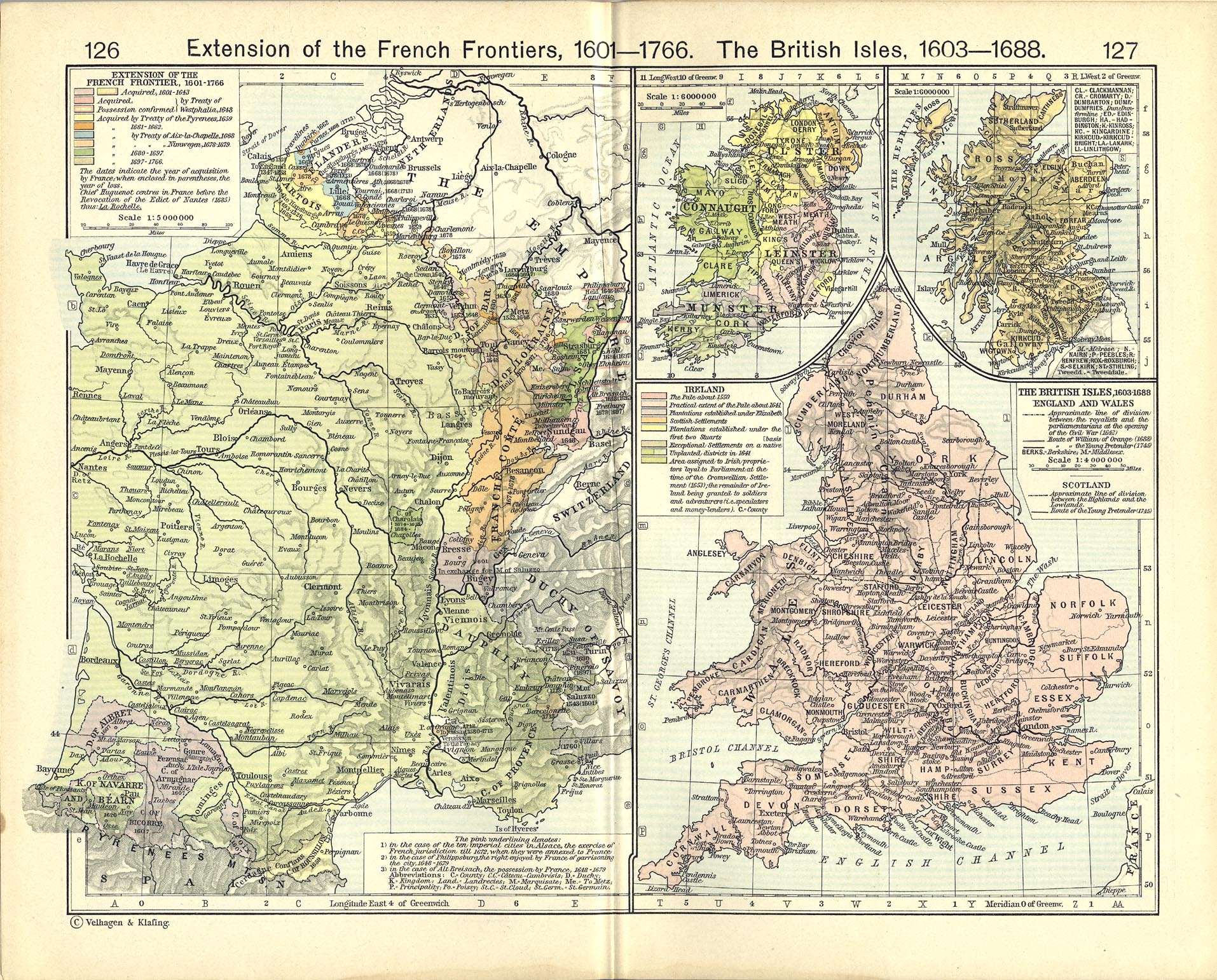 Mapa de las Islas Británicas 1603  - 1688