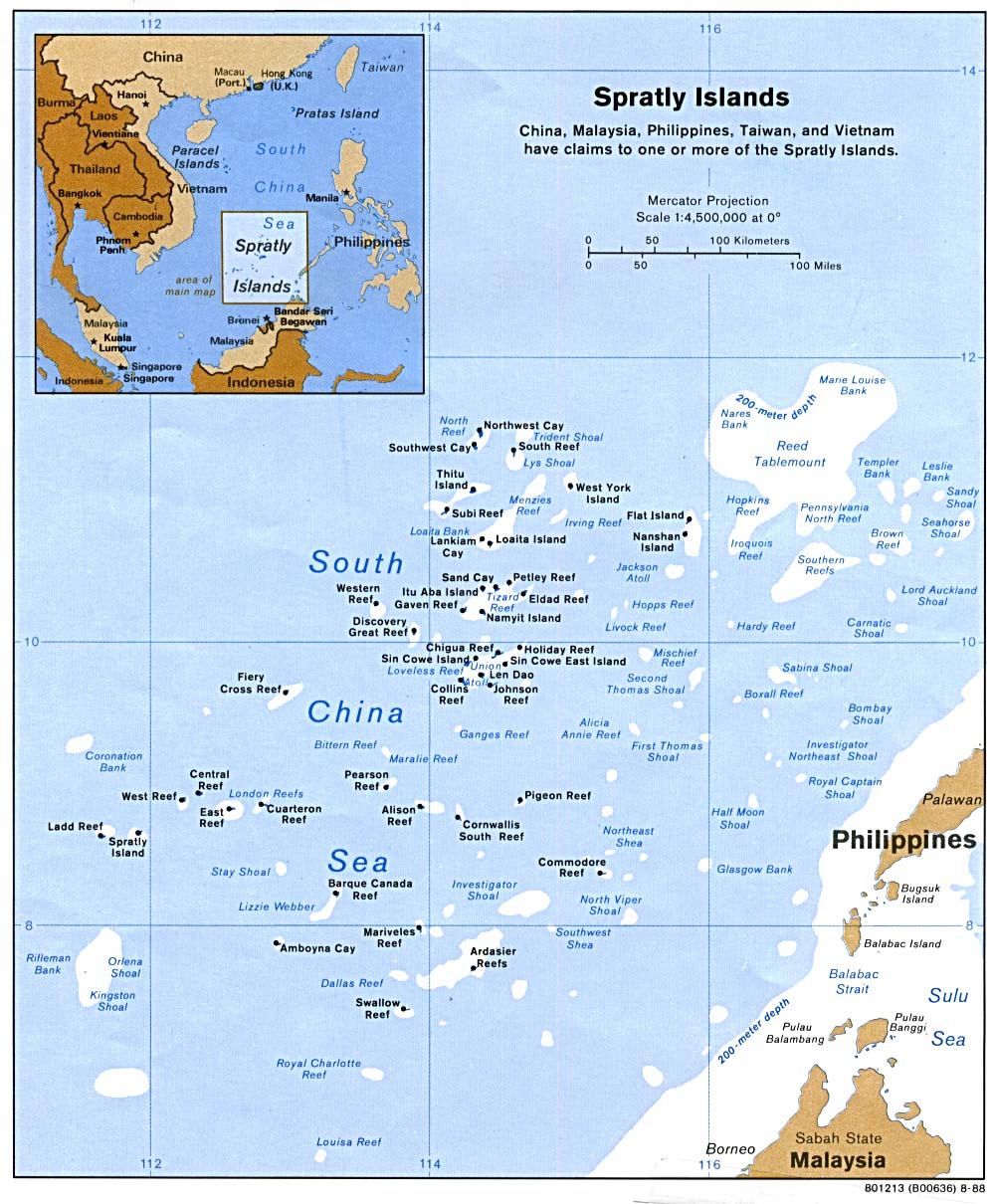Mapa de las Islas Spratly